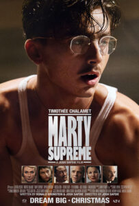 Filme poster for "Marty Supreme."