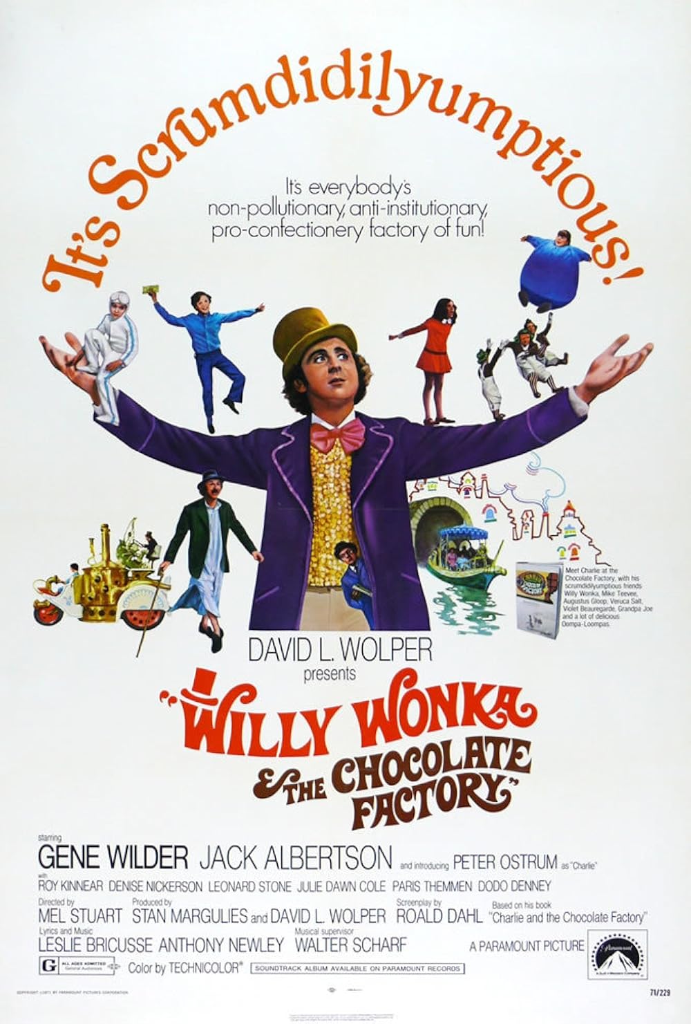 Film poster for "Willy Wonka & the Chocolate Factory."